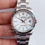 EW Replica Rolex Datejust 36 Watch White Face SS Oyster Band